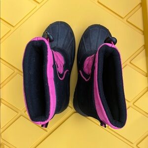 Kids Pink and Black Winter Boots